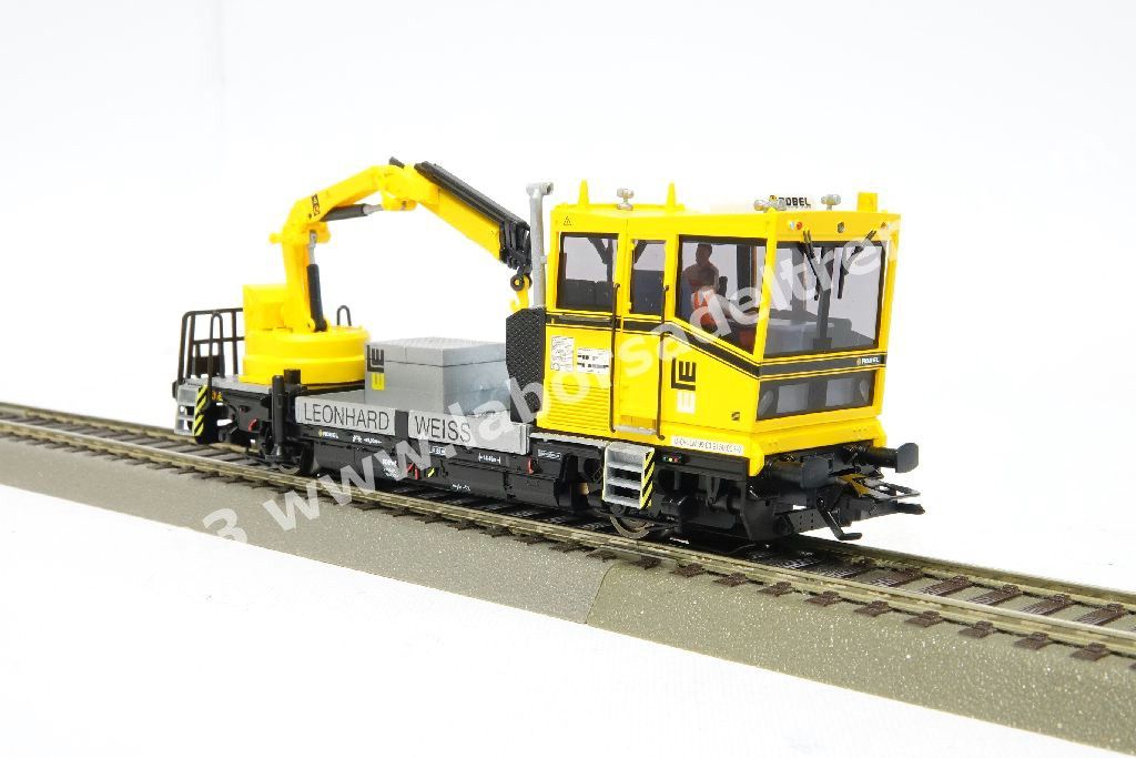 Autoveicolo da cantiere DB AG LW 'Robel 54.22', con gru funzionante in modo digitale, livrea gialla, epoca VI - MFX+ Digital Sound