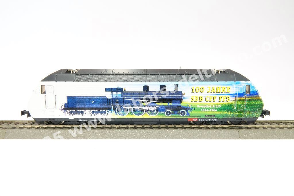 Loco el. Re 460 027 delle SBB, livrea commemorativa '100 anni SBB' con A 3/5 e Ae 3/6, ep. V - serie speciale 2002