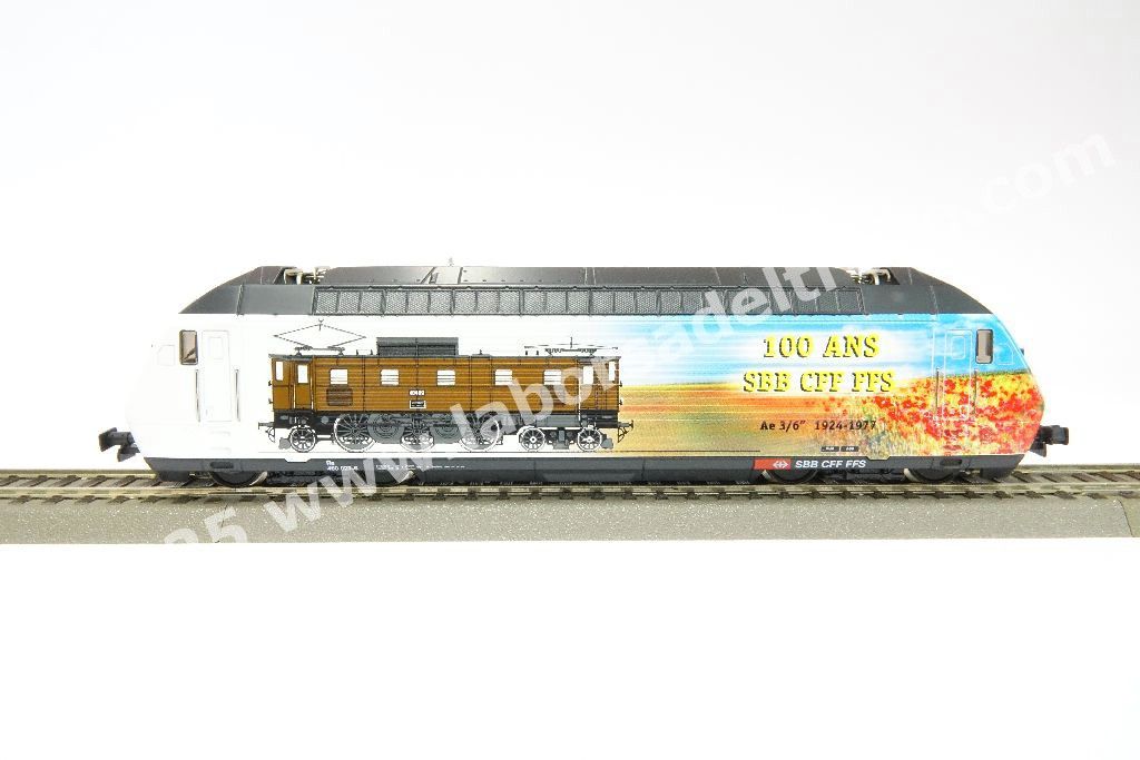 Loco el. Re 460 027 delle SBB, livrea commemorativa '100 anni SBB' con A 3/5 e Ae 3/6, ep. V - serie speciale 2002