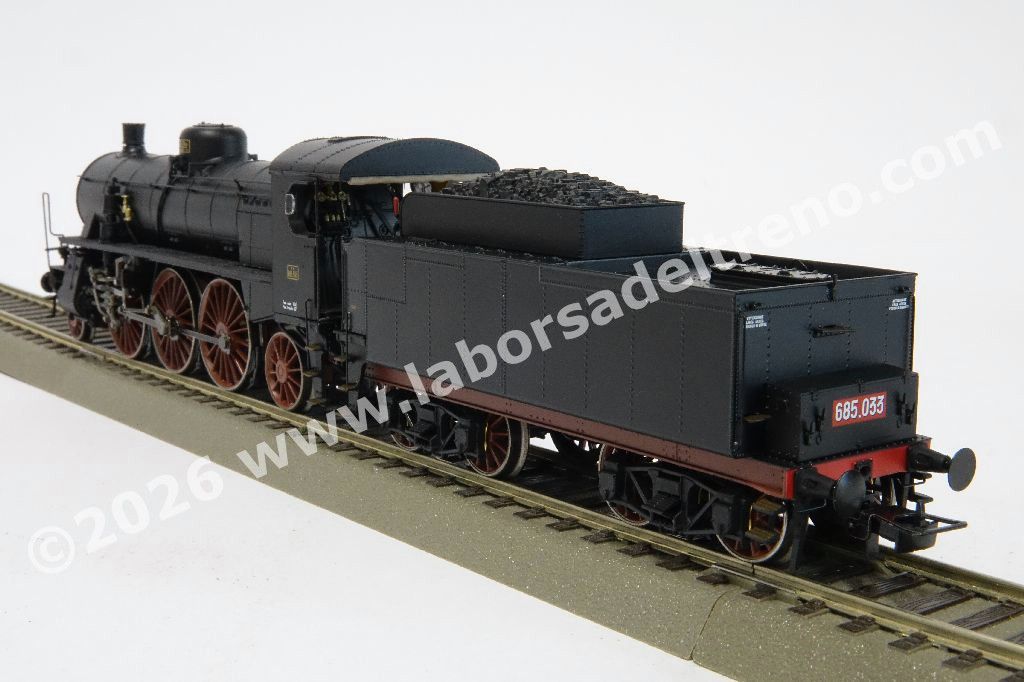 Locomotiva a vapore FS Gr 685 caldaia corta, fanali elettrici, tender a carrelli, epoca III - Digital Sound
