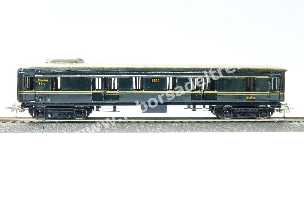 Bagagliaio blu, 4 porte apribili, carrelli in lamierino, ganci tipo K4, prod. 1946