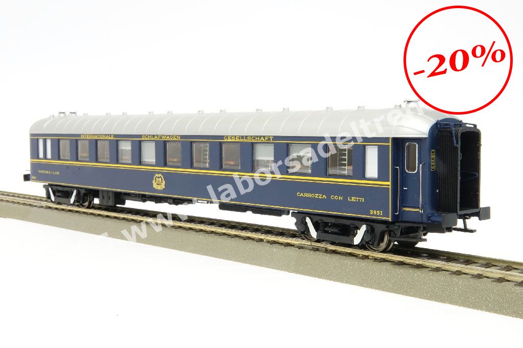 Carrozza letti CIWL tipo Ub, livrea di origine blu con ghirlanda d orata, epoca III