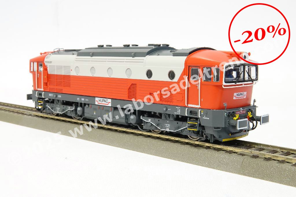 Locomotiva diesel pesante HUPAC D 753, livrea rosso/bianca telaio grigio scuro, epoca VI