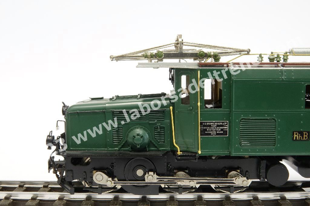 Locomotiva elettrica Rhb Ge 6/6 413 'Coccodrillo della Retica', livrea verde, epoca III - Scala 0m