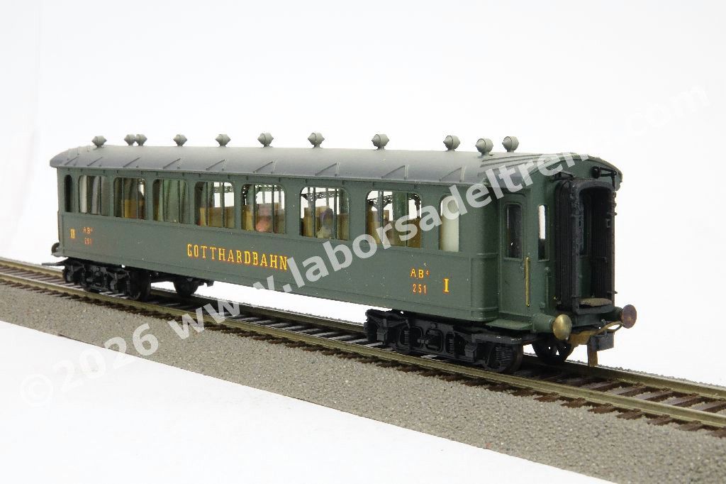 Set Gotthardbahn di 4 carrozze più bagagliaio, livrea verde, ep. I - 100 anni della Ferrovia del San Gottardo