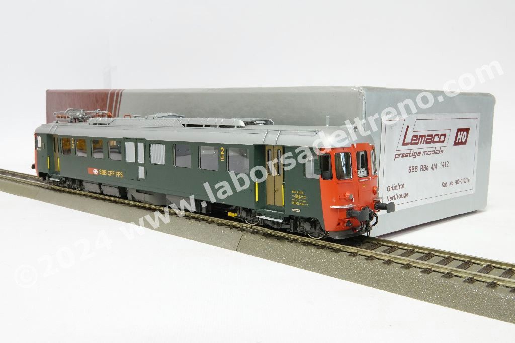 Elettromotrice SBB RBe 4/4 1412, livrea verde con frontali rossi, logo moderno, epoca IV/V