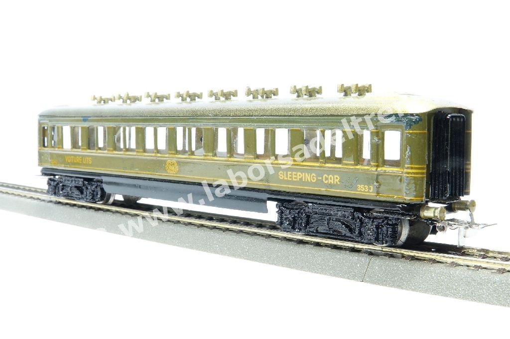 Carrozza Letti a carrelli CIWL, livrea grigio/verde, carrelli in zama, prod. 1939 - exportserie