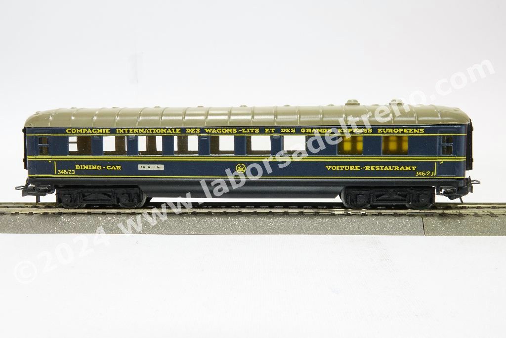 Carrozza ristorante CIWL, livrea blu, lamierino - prod. 1956
