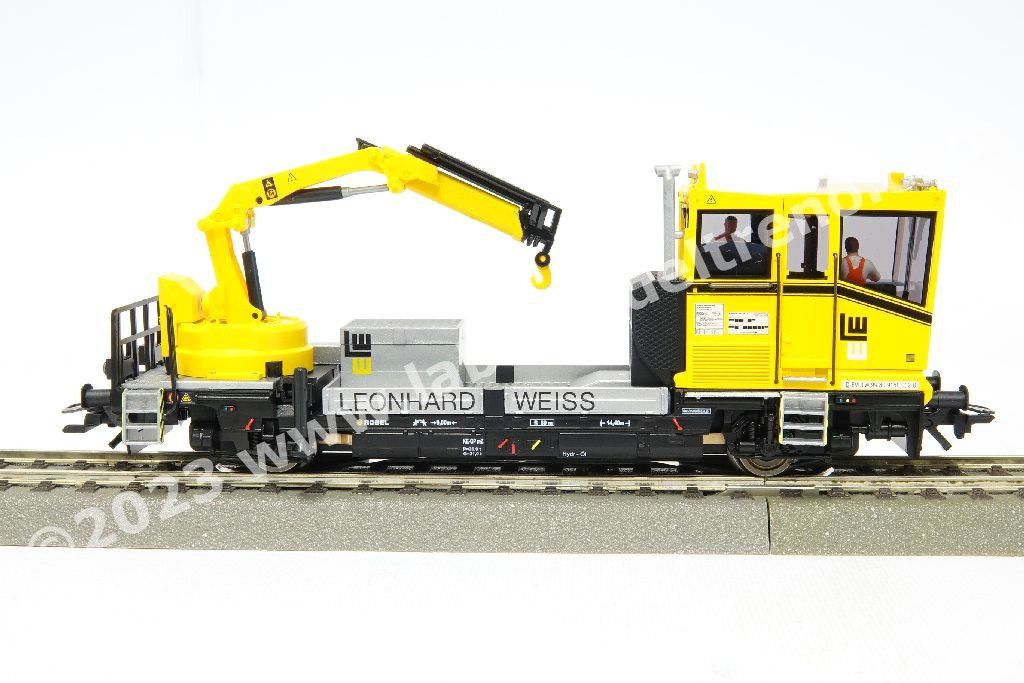 Autoveicolo da cantiere DB AG LW 'Robel 54.22', con gru funzionante in modo digitale, livrea gialla, epoca VI - MFX+ Digital Sound