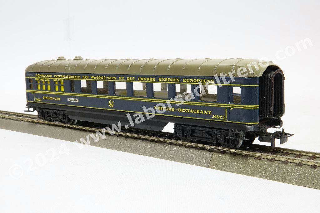 Carrozza ristorante CIWL, livrea blu, lamierino - prod. 1956