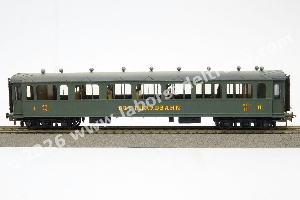 Set Gotthardbahn di 4 carrozze più bagagliaio, livrea verde, ep. I - 100 anni della Ferrovia del San Gottardo