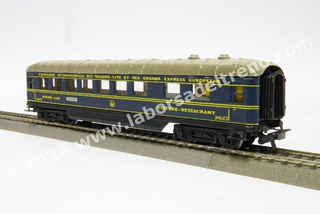 Carrozza ristorante CIWL, livrea blu, lamierino - prod. 1956