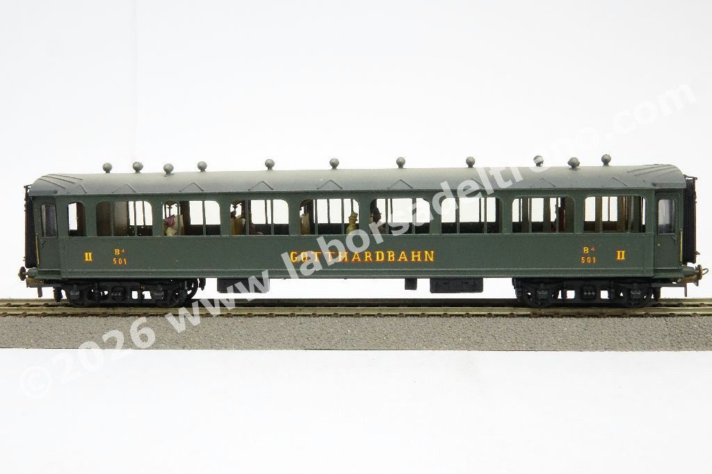 Set Gotthardbahn di 4 carrozze più bagagliaio, livrea verde, ep. I - 100 anni della Ferrovia del San Gottardo