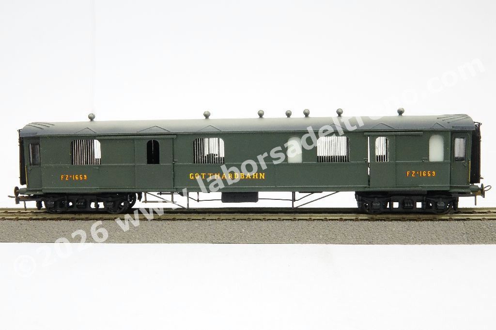 Set Gotthardbahn di 4 carrozze più bagagliaio, livrea verde, ep. I - 100 anni della Ferrovia del San Gottardo