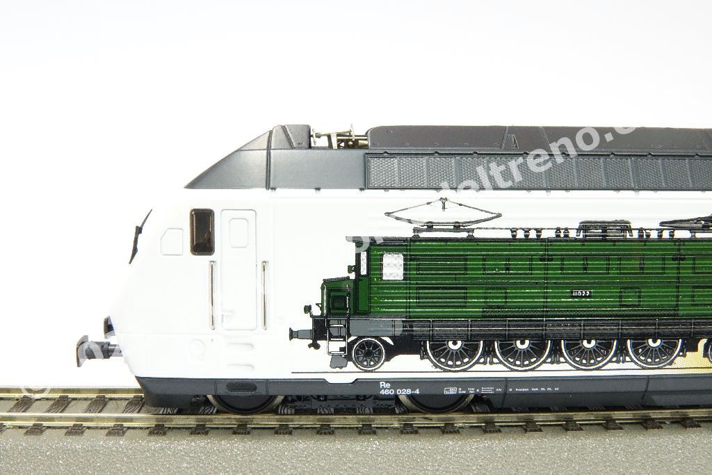 Loco el. Re 460 028 delle SBB, livrea commemorativa '100 anni SBB' con Ae 6/6 e Ae 4/7, ep. V - serie speciale 2002
