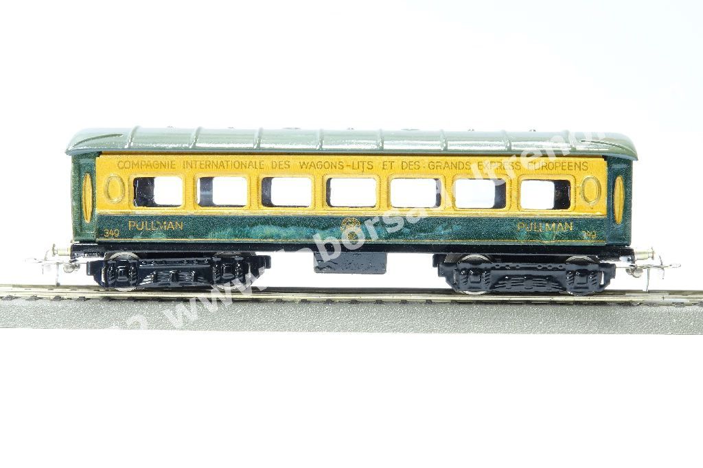 Carrozza pullmann CIWL, livrea turchese/avorio, ganci k4, prod. 1941