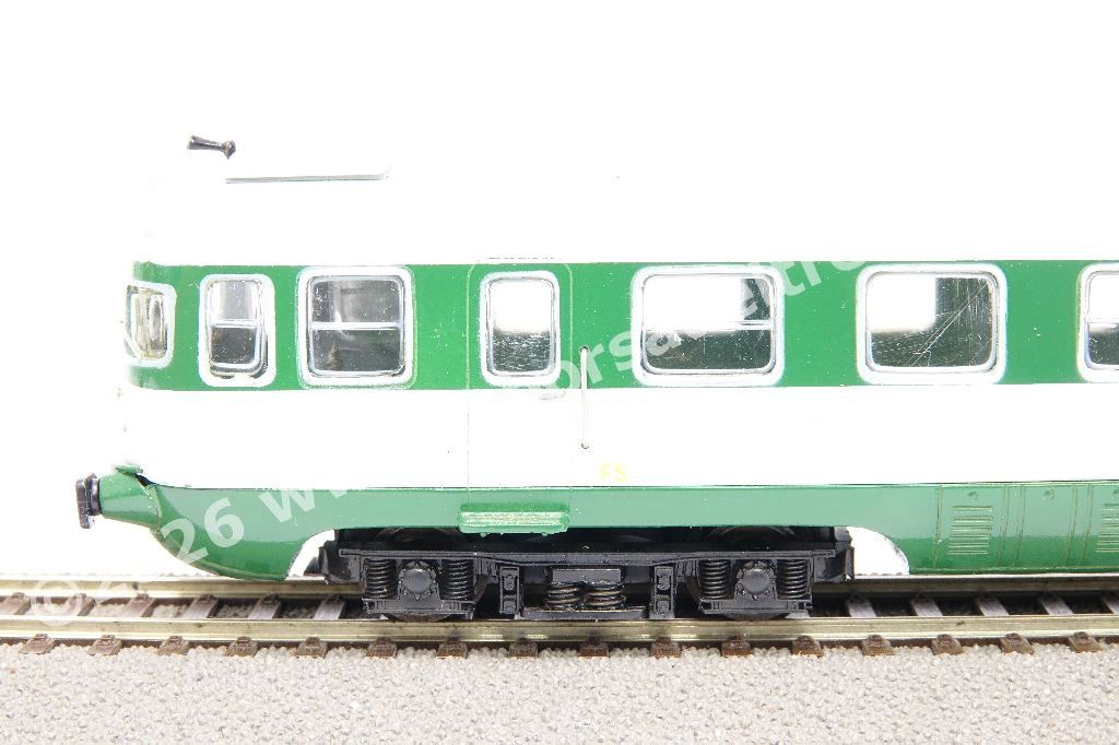 Automotrice elettrica FS Ale 601 + rimorchiata Le 601 + rimorchiata Le 480, livrea grigio nebbia/verde magnolia, epoca III/IV