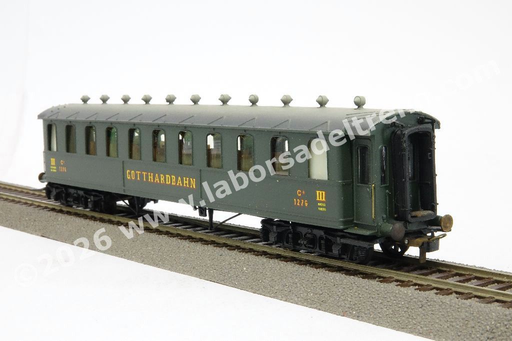Set Gotthardbahn di 4 carrozze più bagagliaio, livrea verde, ep. I - 100 anni della Ferrovia del San Gottardo
