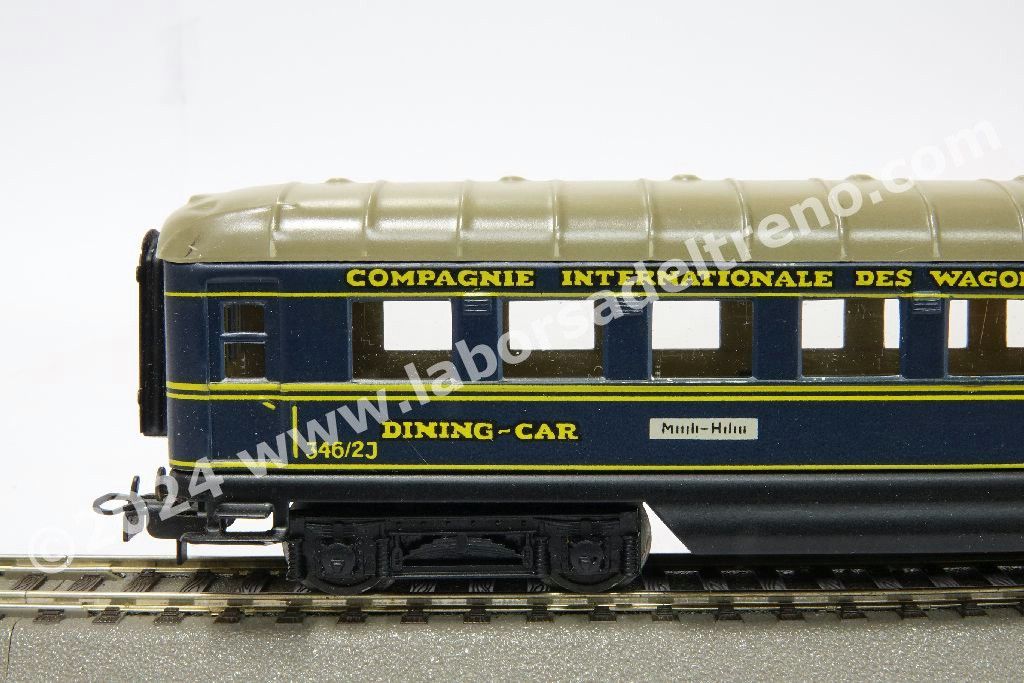 Carrozza ristorante CIWL, livrea blu, lamierino - prod. 1956