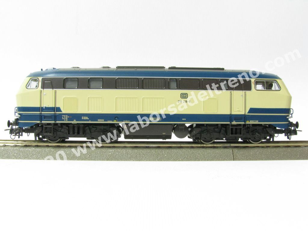 Locomotiva diesel DB Br 218, livrea blu oceano/crema, logo biscotto, epoca IV - Digital Sound