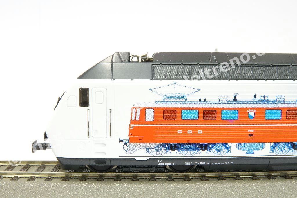 Loco el. Re 460 028 delle SBB, livrea commemorativa '100 anni SBB' con Ae 6/6 e Ae 4/7, ep. V - serie speciale 2002