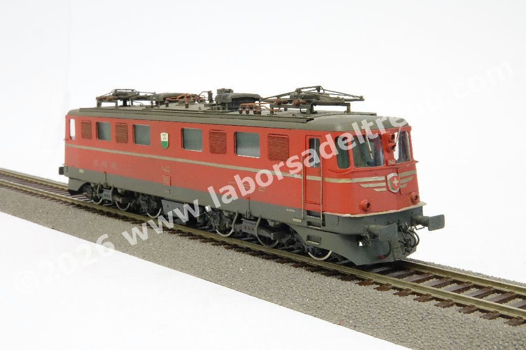Locomotiva elettrica SBB Ae 6/6 11422 Kantonslok Vaud, livrea rossa con modanature in alluminio, ep. IV/V - Invecchiata