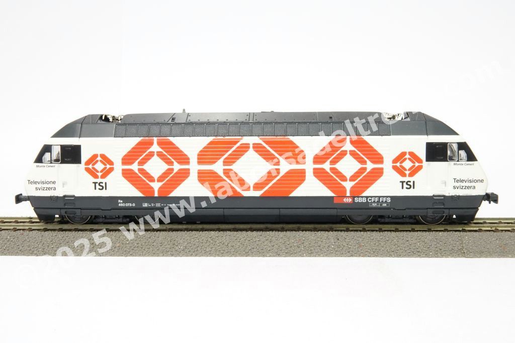 Loco elettrica Re 460 073 delle SBB, livrea pubblicitaria RTSI, ep. V