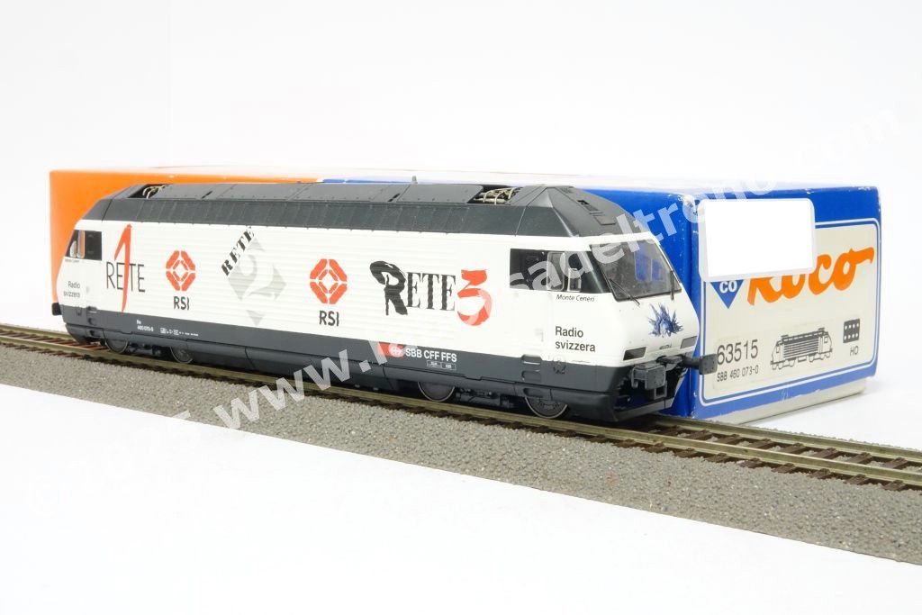 Loco elettrica Re 460 073 delle SBB, livrea pubblicitaria RTSI, ep. V