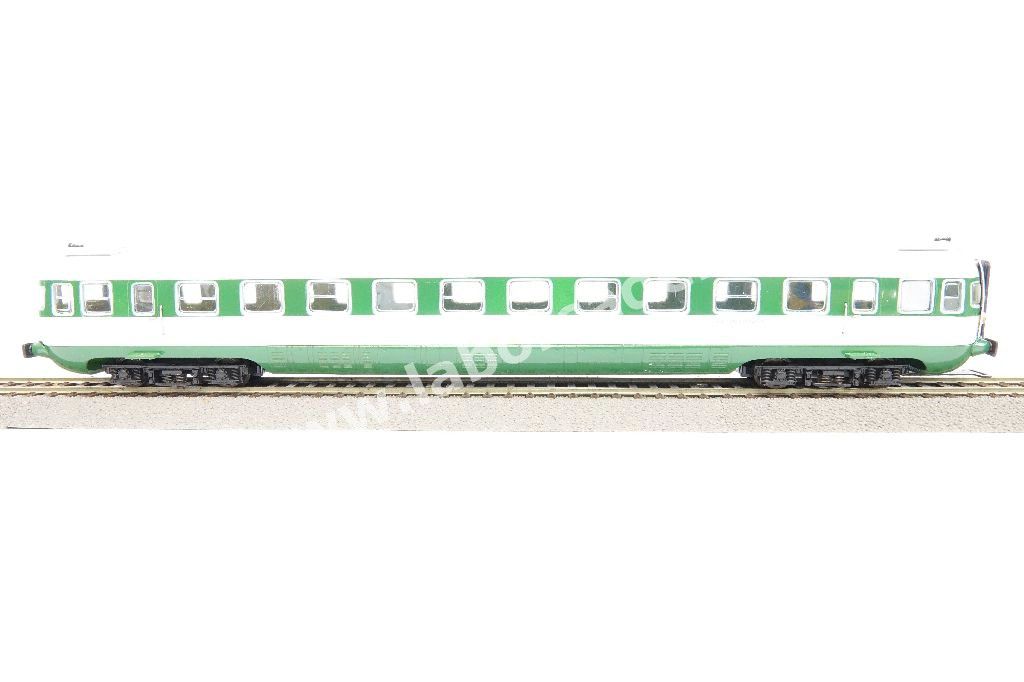 Automotrice elettrica FS Ale 601 + rimorchiata Le 601 + rimorchiata Le 480, livrea grigio nebbia/verde magnolia, epoca III/IV
