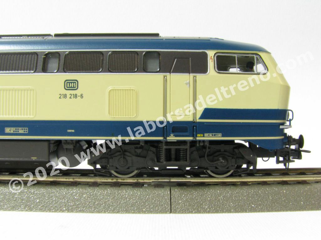 Locomotiva diesel DB Br 218, livrea blu oceano/crema, logo biscotto, epoca IV - Digital Sound