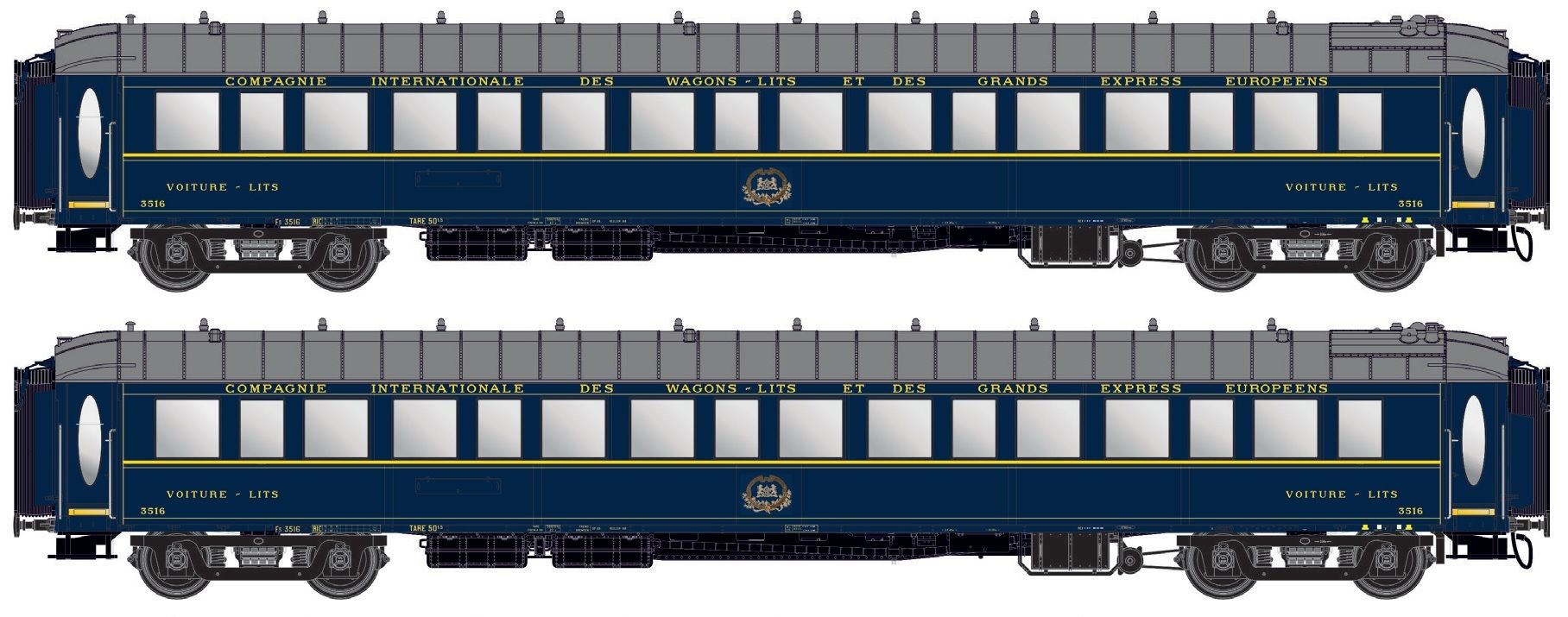 Completamento convoglio CIWL 'Le Train Bleu 1957' composta da due vetture letti tipo Lx, epoca III