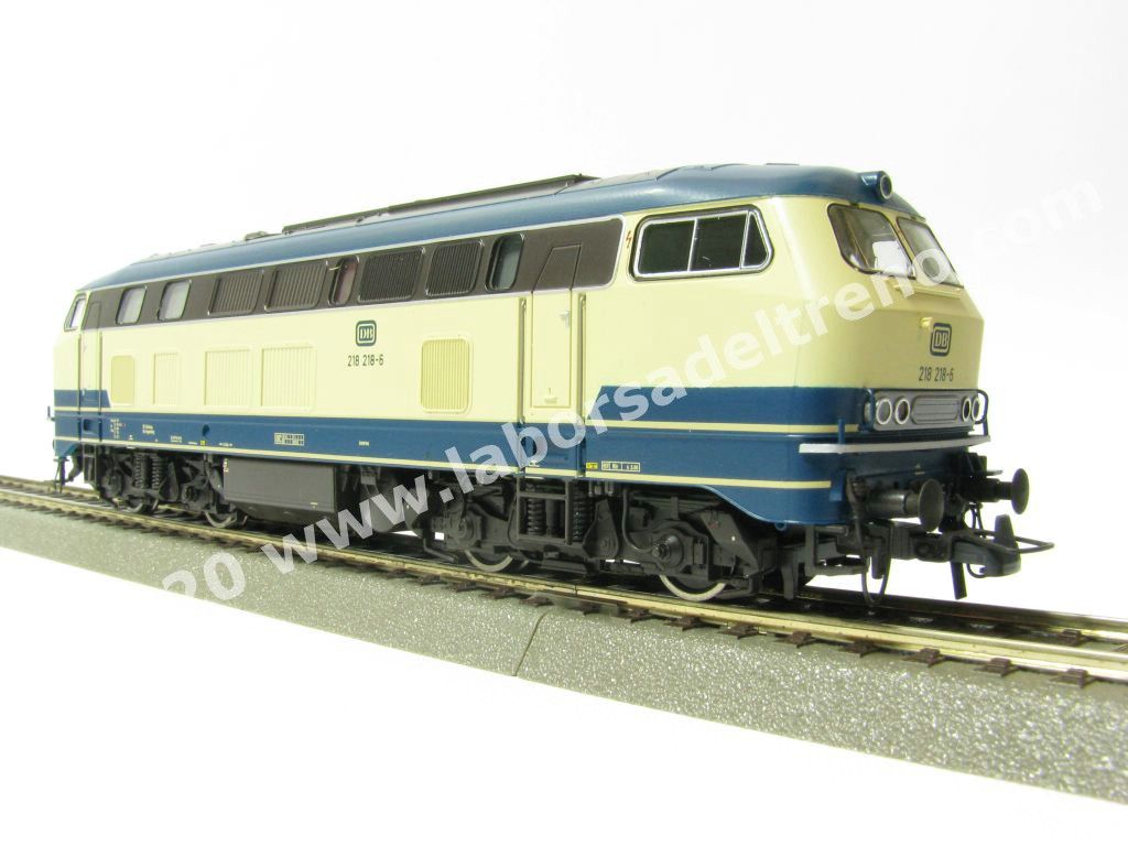 Locomotiva diesel DB Br 218, livrea blu oceano/crema, logo biscotto, epoca IV - Digital Sound