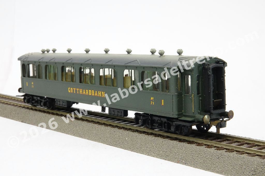 Set Gotthardbahn di 4 carrozze più bagagliaio, livrea verde, ep. I - 100 anni della Ferrovia del San Gottardo